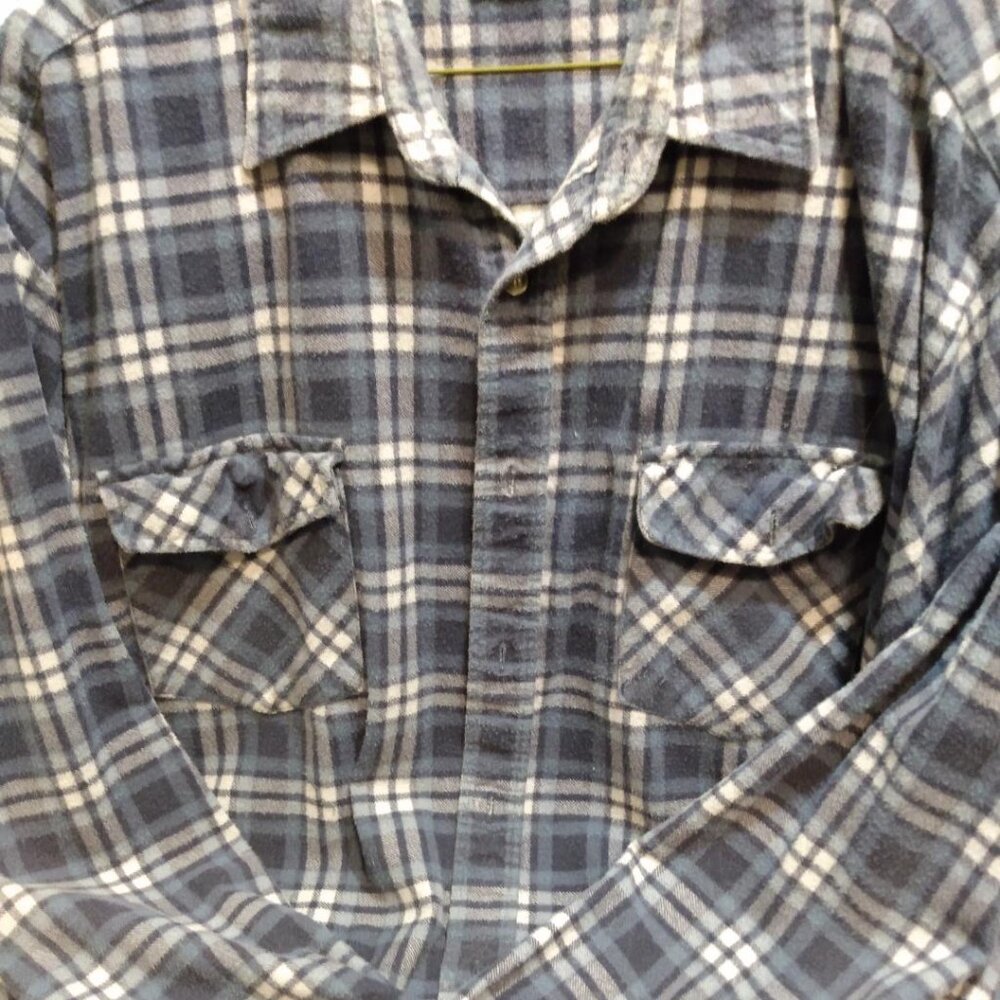 Vintage Flannel Shirt Norman Rockwell Men’s XL Blue & Tan